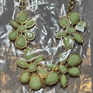 Rue21 Gold-Tone Mint Green Floral Bib Necklace